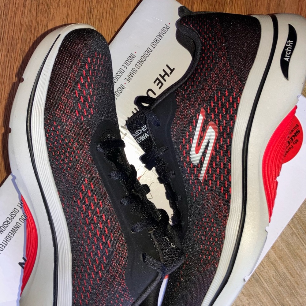 Skechers Go Walk Black and Red Sneakers